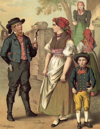Wikioo.org - The Encyclopedia of Fine Arts - Painting, Artwork by Albert Kretschmer - German Costume Bohmen Hayd