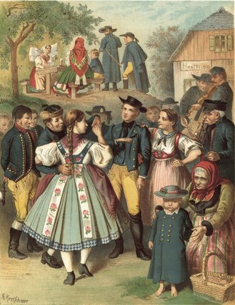 Wikioo.org – L'Enciclopedia delle Belle Arti - Pittura, Opere di Albert Kretschmer - costume tedesco böhmen kreis pilsen  -