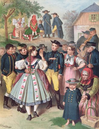 Wikioo.org - The Encyclopedia of Fine Arts - Painting, Artwork by Albert Kretschmer - Village Fete In Bohemia