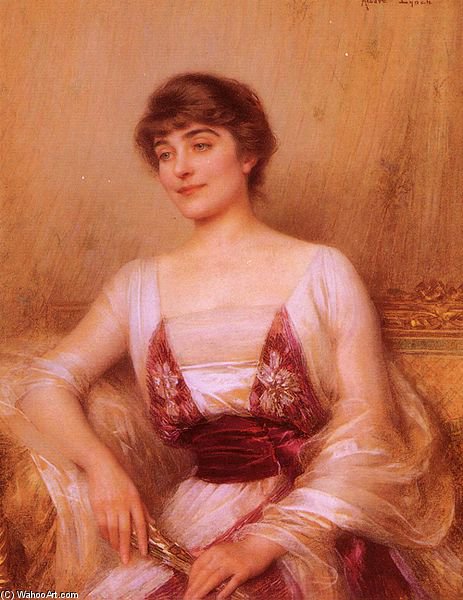 Wikioo.org - The Encyclopedia of Fine Arts - Painting, Artwork by Albert Lynch - A Lady With A Fan
