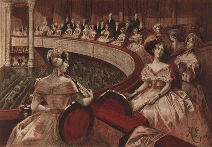 WikiOO.org - Енциклопедія образотворчого мистецтва - Живопис, Картини
 Albert Lynch - At The Theatre, 'echos Du Bon Ton