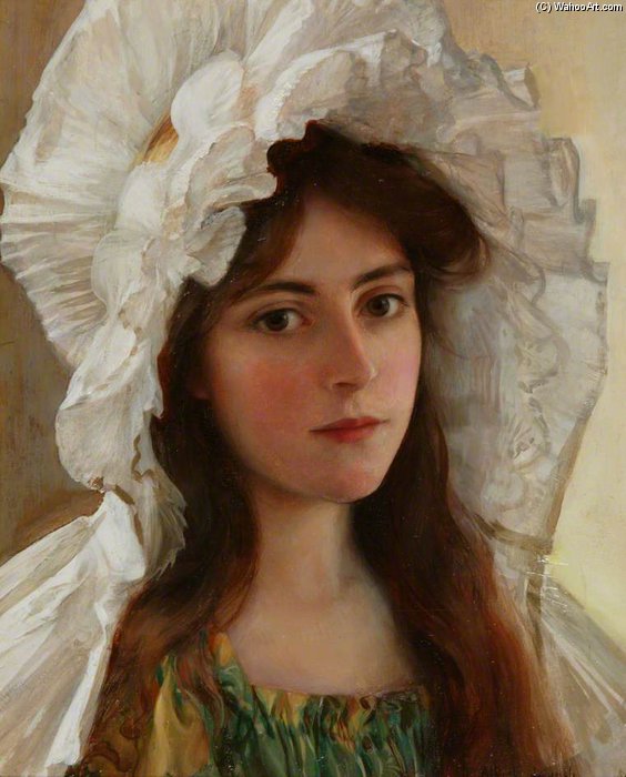 Wikioo.org – L'Enciclopedia delle Belle Arti - Pittura, Opere di Albert Lynch - testa di un ragazza