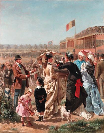 WikiOO.org - Encyclopedia of Fine Arts - Festés, Grafika Albert Roosenboom - Elegant Company At The Races