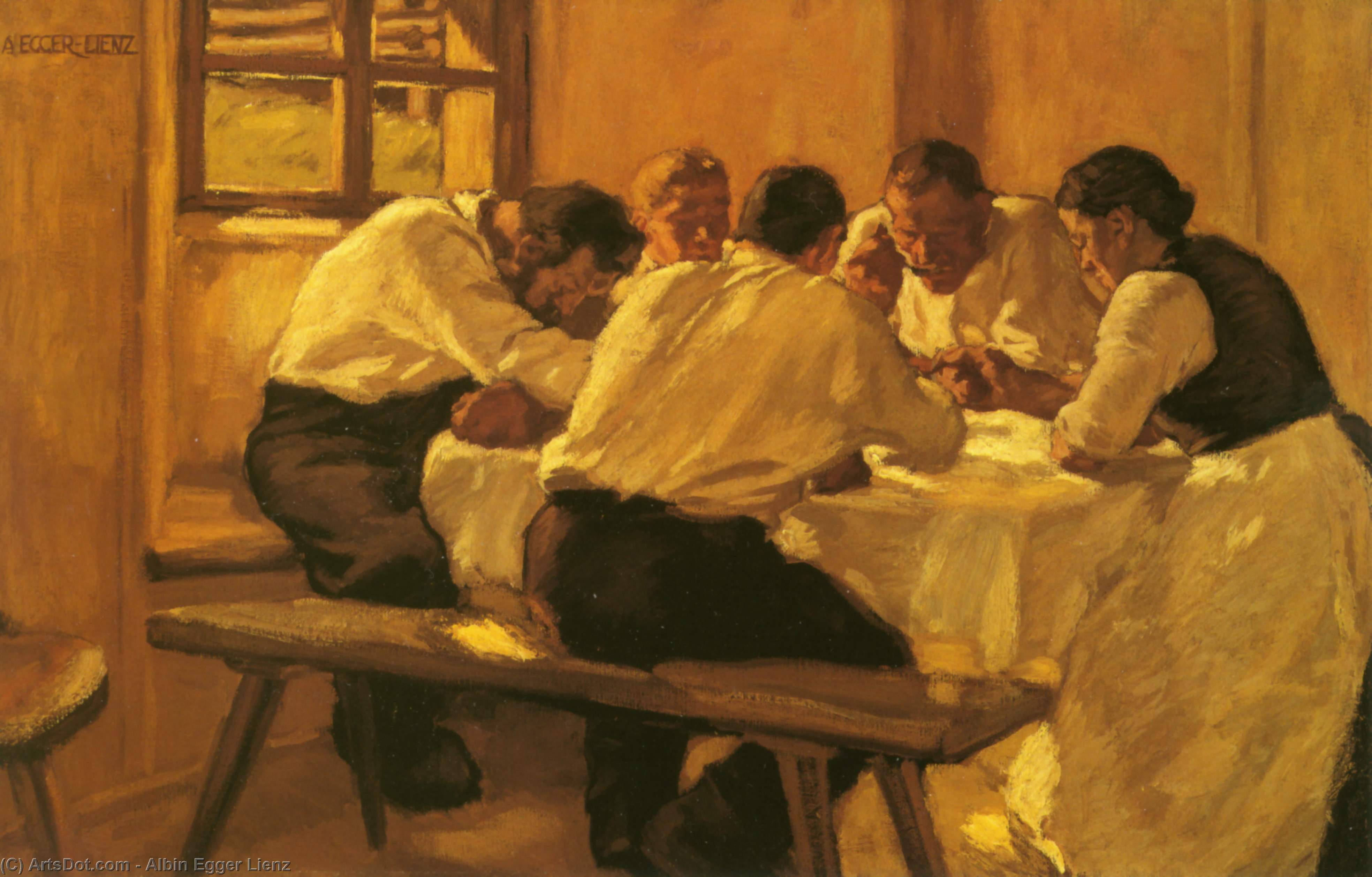Wikioo.org - The Encyclopedia of Fine Arts - Painting, Artwork by Albin Egger Lienz - Lunch