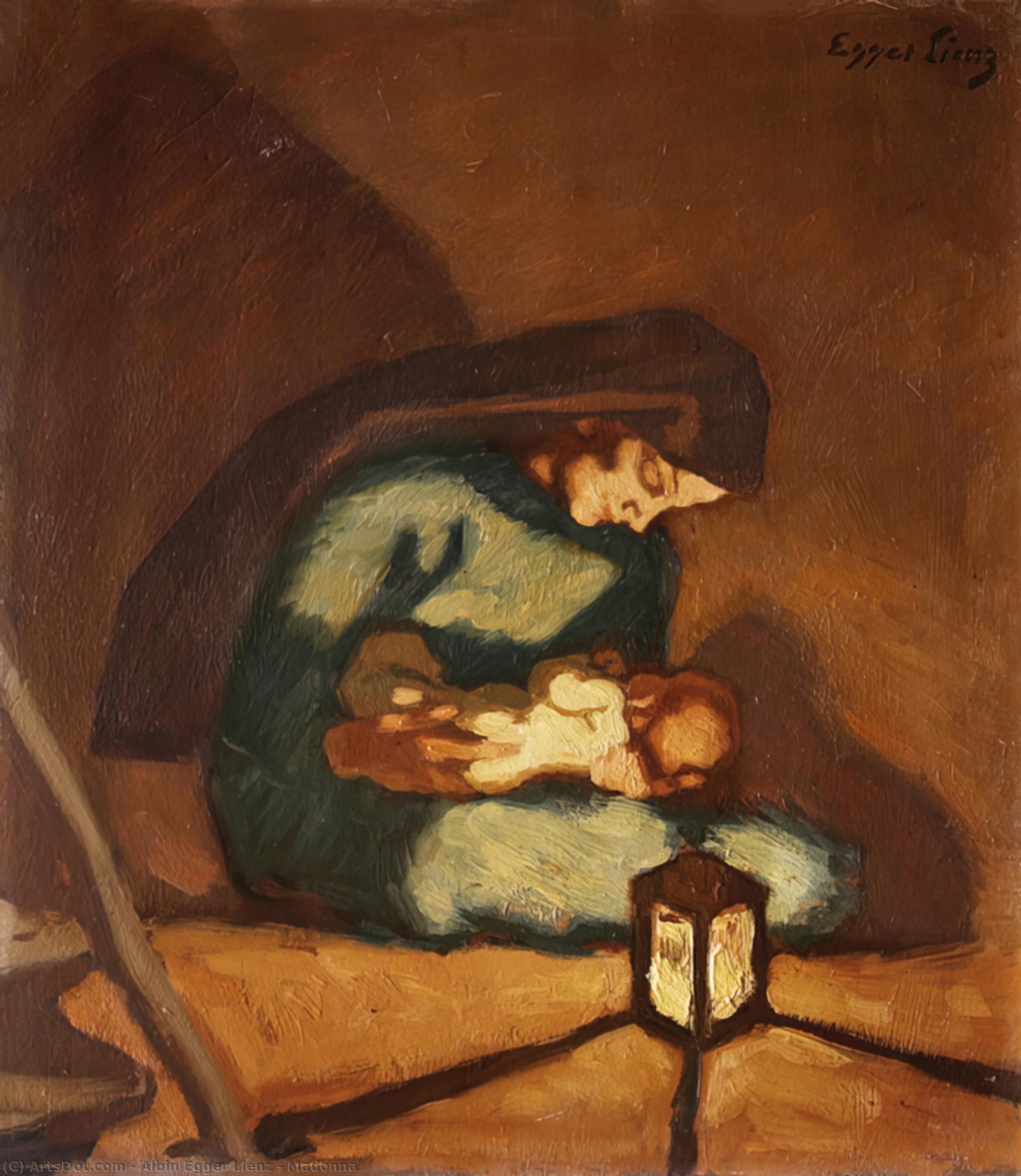 Wikioo.org - The Encyclopedia of Fine Arts - Painting, Artwork by Albin Egger Lienz - Madonna