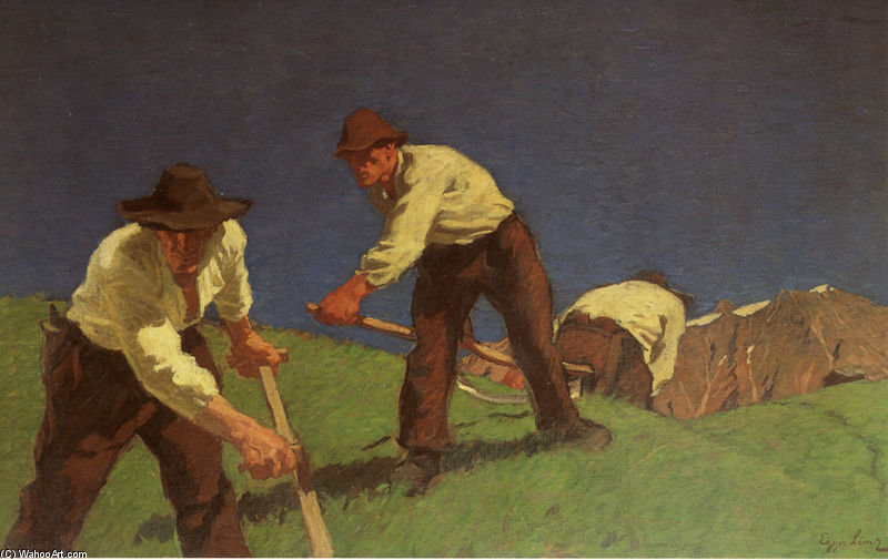 Wikioo.org - The Encyclopedia of Fine Arts - Painting, Artwork by Albin Egger Lienz - The Farmer