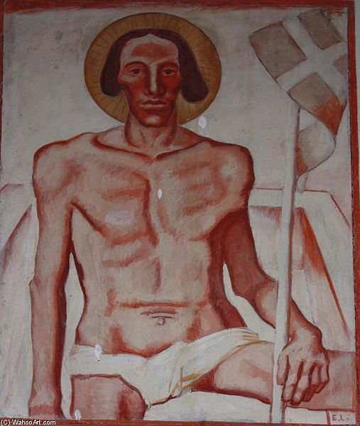 WikiOO.org - Encyclopedia of Fine Arts - Maleri, Artwork Albin Egger Lienz - The Risen Christ