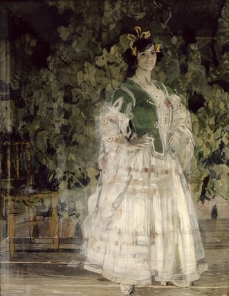 Wikioo.org - The Encyclopedia of Fine Arts - Painting, Artwork by Aleksandr Jakovlevic Golovin - Portrait Of Maria Kusnetsova