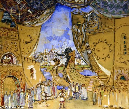 Wikioo.org - The Encyclopedia of Fine Arts - Painting, Artwork by Aleksandr Jakovlevic Golovin - Stage Design For The Opera 'sadko' By N