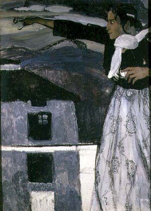 WikiOO.org - Енциклопедія образотворчого мистецтва - Живопис, Картини
 Aleksandr Jakovlevic Golovin - Woman In Grey