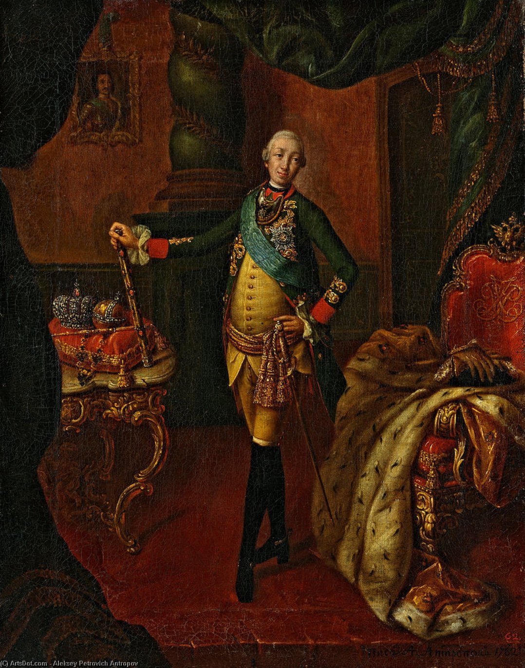 Wikioo.org - The Encyclopedia of Fine Arts - Painting, Artwork by Alexey Petrovich Antropov - Portrait Of Peter Iii