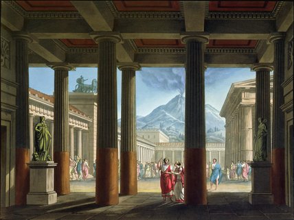 WikiOO.org - Enciklopedija likovnih umjetnosti - Slikarstvo, umjetnička djela Alessandro Sanquirico - Entrance To The Amphitheatre