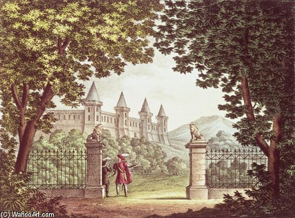 Wikioo.org - Bách khoa toàn thư về mỹ thuật - Vẽ tranh, Tác phẩm nghệ thuật Alessandro Sanquirico - The Gardens Of Windsor Castle