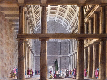 Wikioo.org - สารานุกรมวิจิตรศิลป์ - จิตรกรรม Alessandro Sanquirico - The Interior Of The Parthenon