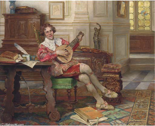 WikiOO.org - Encyclopedia of Fine Arts - Maľba, Artwork Alex De Andreis - The Jolly Musician