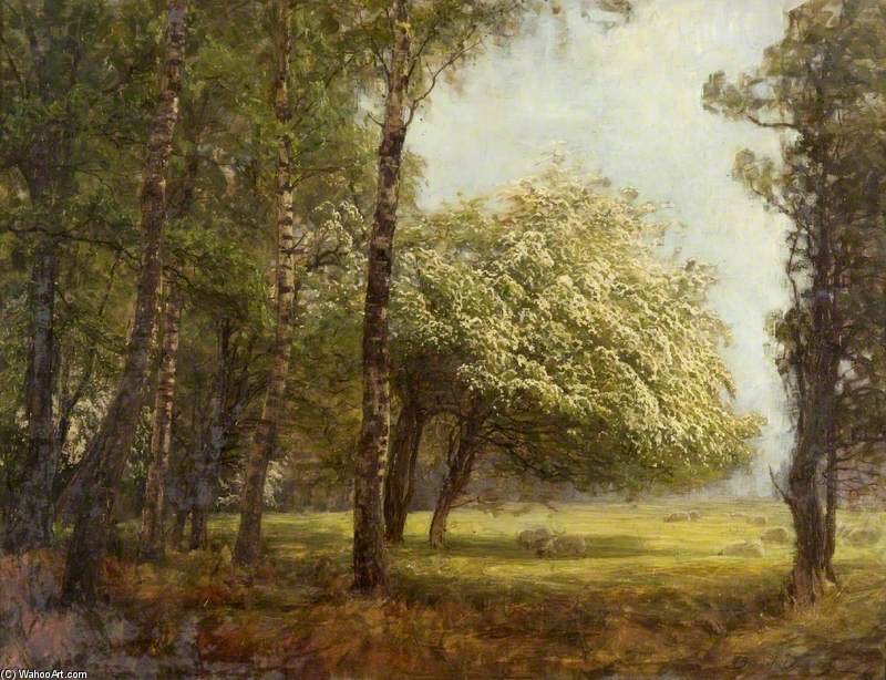 WikiOO.org - Encyclopedia of Fine Arts - Maľba, Artwork Alexander Brownlie Docharty - Springtime, Hawthorn Blossom