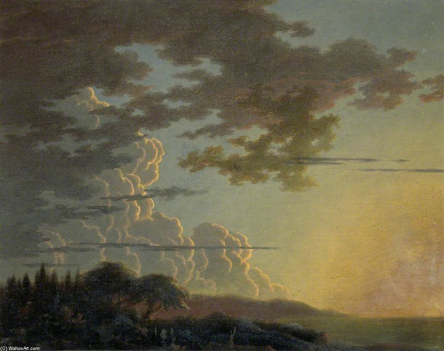 Wikioo.org - The Encyclopedia of Fine Arts - Painting, Artwork by Alexander Cozens - Setting Sun