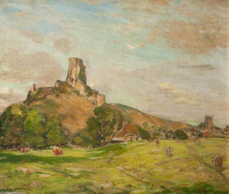 WikiOO.org - Encyclopedia of Fine Arts - Maľba, Artwork Alexander Ignatius Roche - Corfe Castle