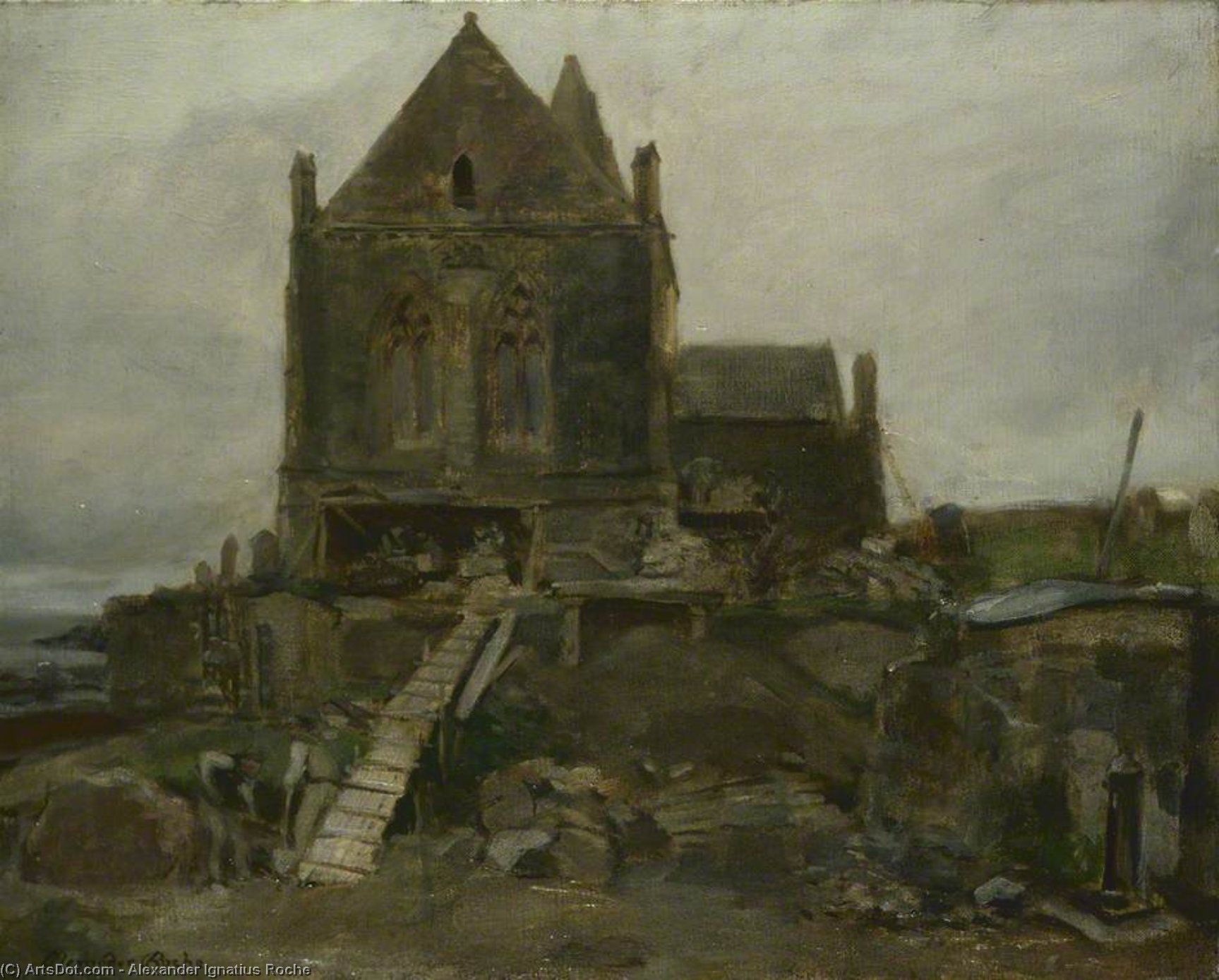 Wikioo.org - The Encyclopedia of Fine Arts - Painting, Artwork by Alexander Ignatius Roche - St Monans Kirk