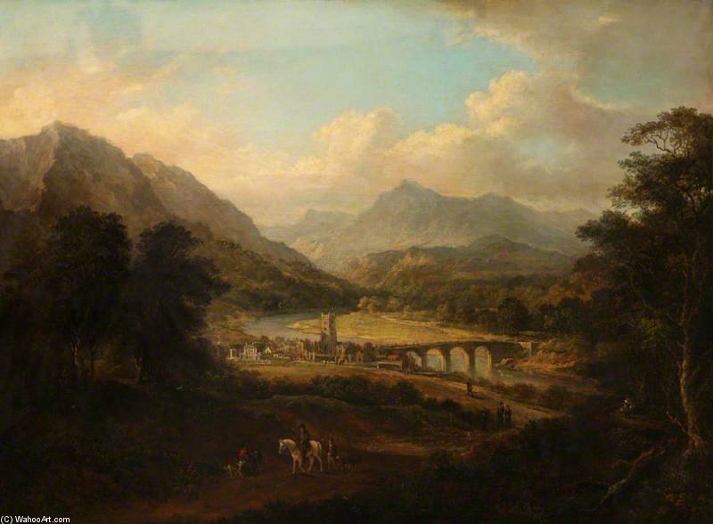 Wikioo.org - The Encyclopedia of Fine Arts - Painting, Artwork by Alexander Nasmyth - A Town By A River