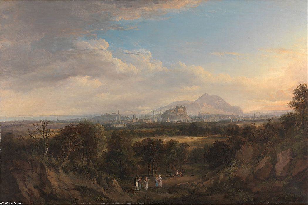 WikiOO.org - 백과 사전 - 회화, 삽화 Alexander Nasmyth - A View Of Edinburgh From The West
