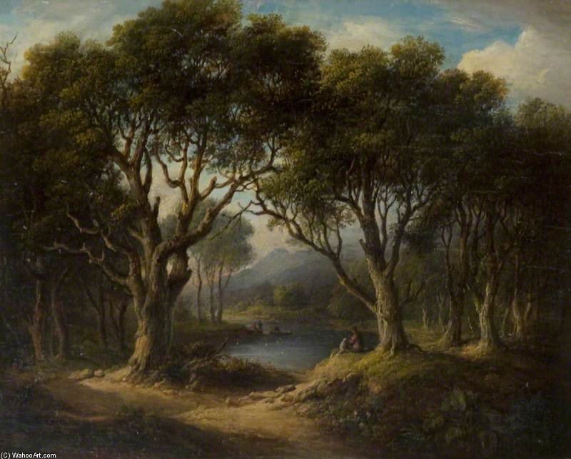 Wikioo.org - The Encyclopedia of Fine Arts - Painting, Artwork by Alexander Nasmyth - A Wooded River Landscape
