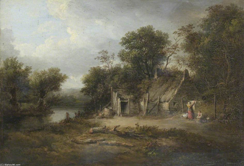 WikiOO.org - אנציקלופדיה לאמנויות יפות - ציור, יצירות אמנות Alexander Nasmyth - Cottage