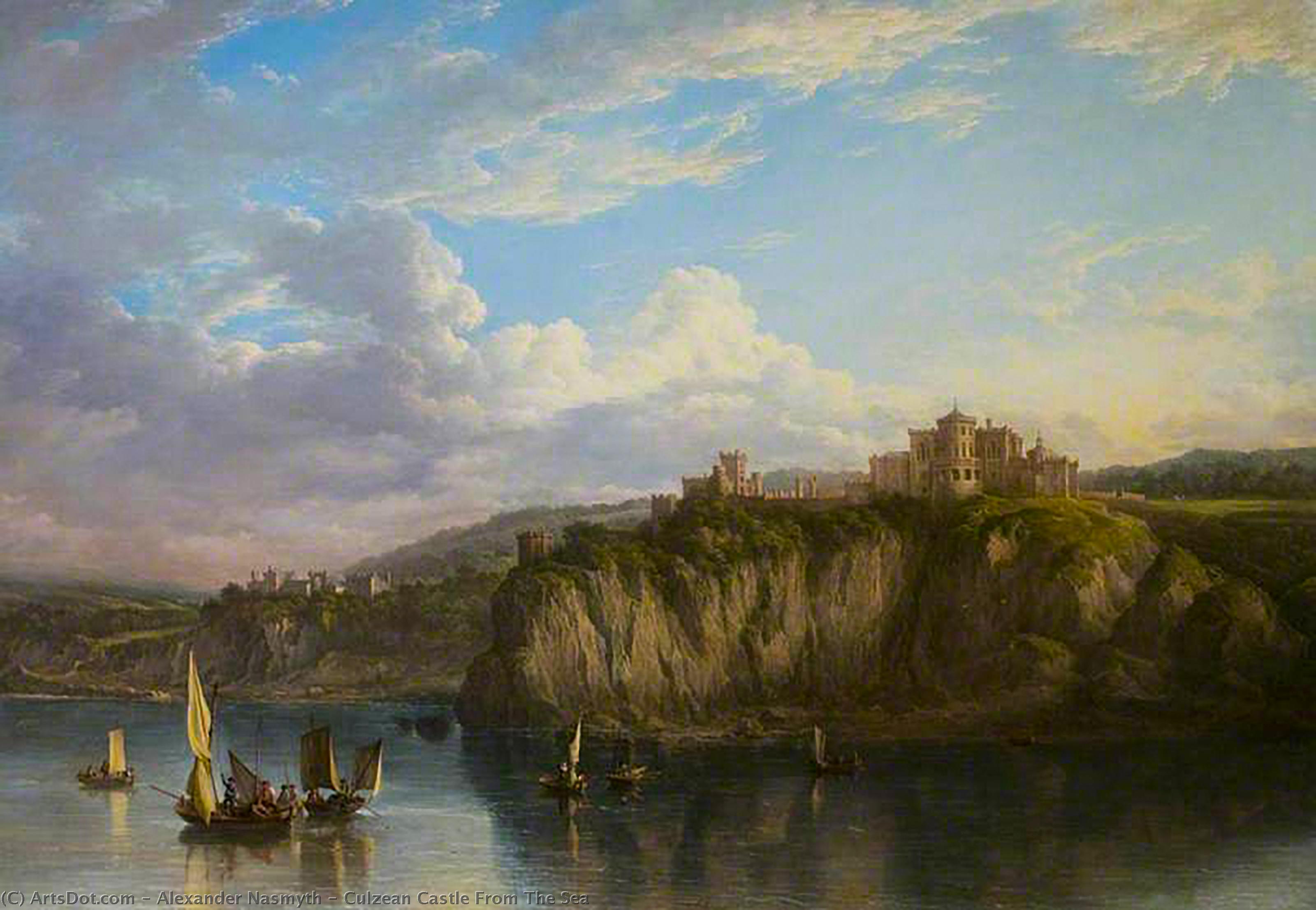 Wikioo.org - สารานุกรมวิจิตรศิลป์ - จิตรกรรม Alexander Nasmyth - Culzean Castle From The Sea