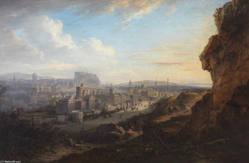 Wikioo.org - สารานุกรมวิจิตรศิลป์ - จิตรกรรม Alexander Nasmyth - Edinburgh From The Calton Hill