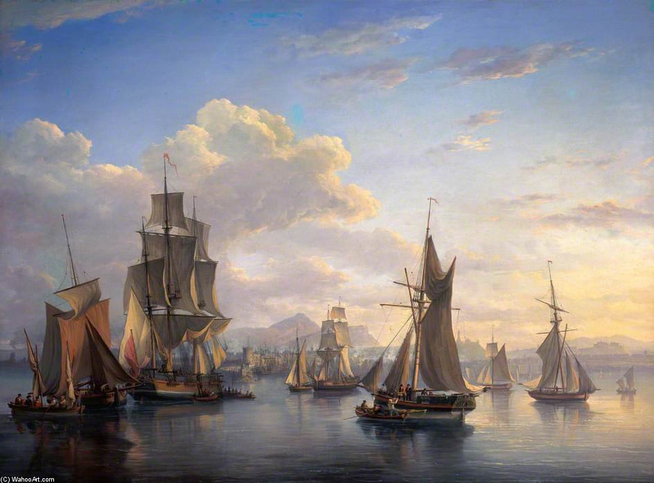 Wikioo.org – La Enciclopedia de las Bellas Artes - Pintura, Obras de arte de Alexander Nasmyth - el puerto de Leith