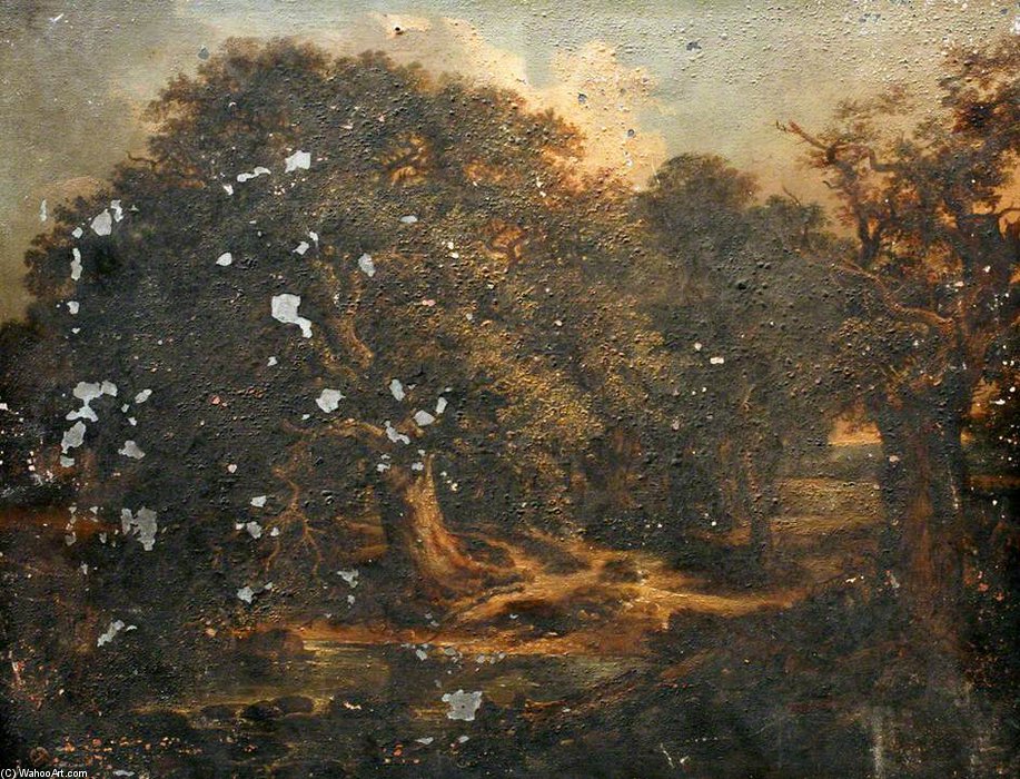 Wikioo.org - สารานุกรมวิจิตรศิลป์ - จิตรกรรม Alexander Nasmyth - Trees And Stream