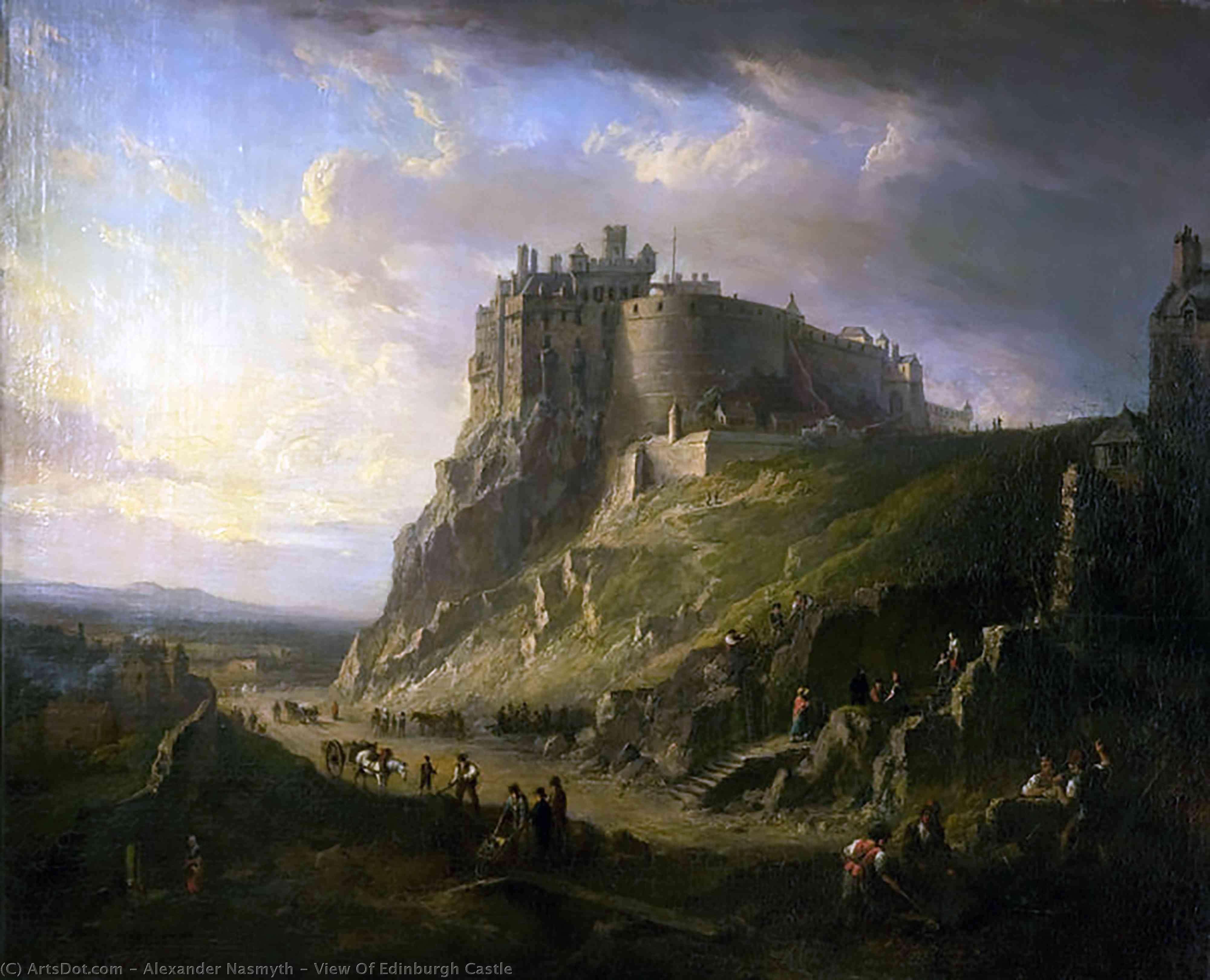 WikiOO.org - Енциклопедия за изящни изкуства - Живопис, Произведения на изкуството Alexander Nasmyth - View Of Edinburgh Castle