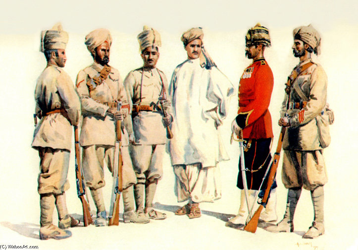 Wikioo.org - The Encyclopedia of Fine Arts - Painting, Artwork by Alfred Crowdy Lovett - 19th Punjabis