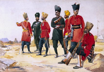 Wikioo.org - The Encyclopedia of Fine Arts - Painting, Artwork by Alfred Crowdy Lovett - Soldier Of The Rajputana Infantry