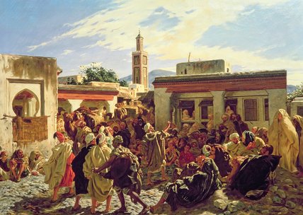 Wikioo.org – La Enciclopedia de las Bellas Artes - Pintura, Obras de arte de Alfred Dehodencq - El Narrador marroquí
