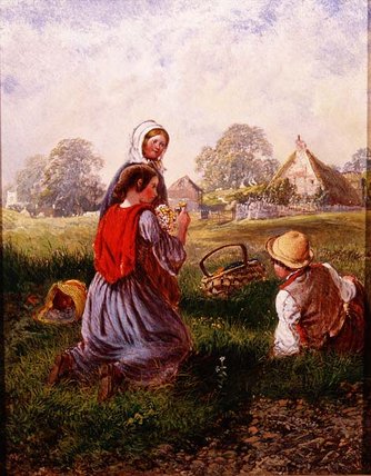 Wikioo.org - The Encyclopedia of Fine Arts - Painting, Artwork by Alfred H. Green - Picking Flowers