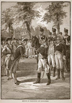 WikiOO.org - Encyclopedia of Fine Arts - Maalaus, taideteos Alfred Rudolph Waud - Meeting Of Washington And Rochambeau