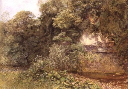 Wikioo.org - The Encyclopedia of Fine Arts - Painting, Artwork by Alfred William Hunt - A Still Pool Below Rocks