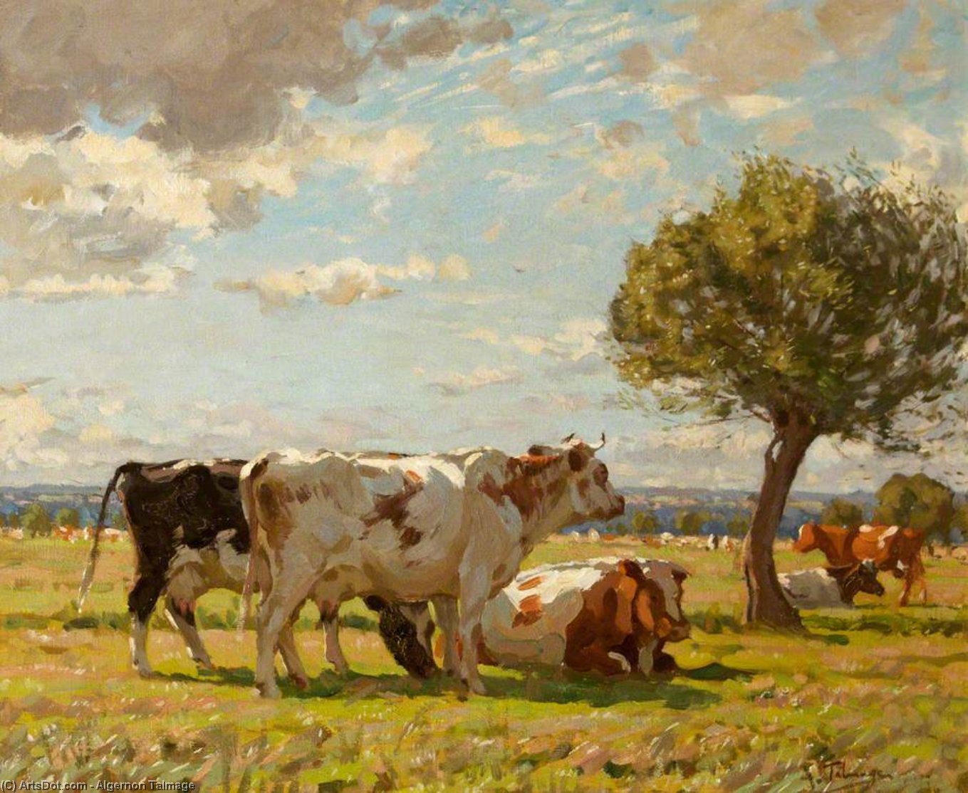 WikiOO.org - Encyclopedia of Fine Arts - Maalaus, taideteos Algernon Talmage - Afternoon In The Norfolk Meadows