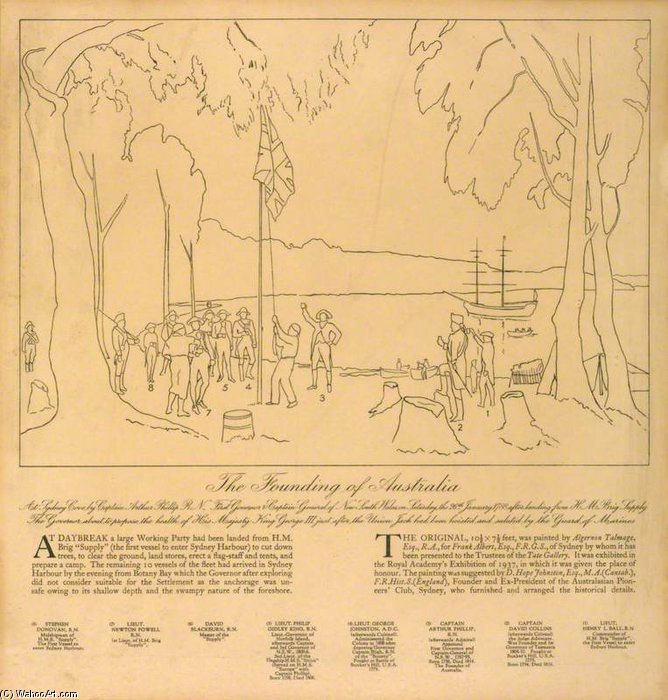 Wikioo.org - Die Enzyklopädie bildender Kunst - Malerei, Kunstwerk von Algernon Talmage - Die gründung von Australien