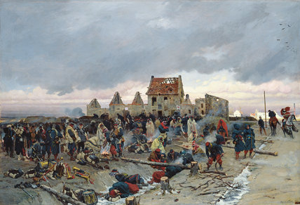 WikiOO.org - Güzel Sanatlar Ansiklopedisi - Resim, Resimler Alphonse Marie Adolphe De Neuville - Bivouac At Le Bourget After The Battle