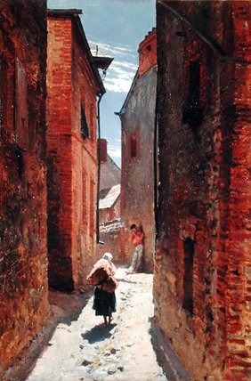 Wikioo.org - The Encyclopedia of Fine Arts - Painting, Artwork by Alphonse Marie Adolphe De Neuville - Street In The Old Town