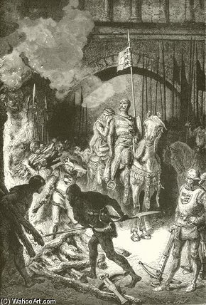 Wikoo.org - موسوعة الفنون الجميلة - اللوحة، العمل الفني Alphonse Marie Adolphe De Neuville - The Cid Ordering The Execution Of Ahmed