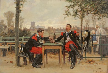 Wikioo.org - The Encyclopedia of Fine Arts - Painting, Artwork by Alphonse Marie Adolphe De Neuville - The Commander's Feast