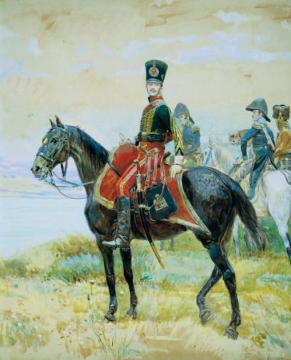 Wikioo.org - The Encyclopedia of Fine Arts - Painting, Artwork by Alphonse Lalauze - Military Horse