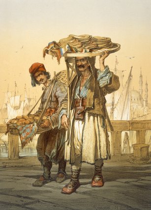 WikiOO.org - Encyclopedia of Fine Arts - Festés, Grafika Amadeo Preziosi - Bread Sellers On The Quay,