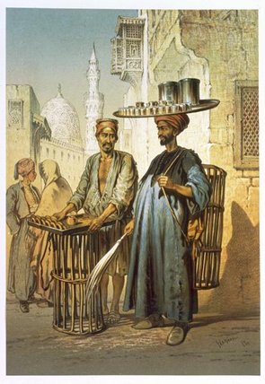 WikiOO.org - Encyclopedia of Fine Arts - Maleri, Artwork Amadeo Preziosi - The Tea Seller, From 'souvenir Of Cairo