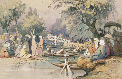 Wikioo.org - The Encyclopedia of Fine Arts - Painting, Artwork by Amadeo Preziosi - Turks At The Temple Of Sweet Waters