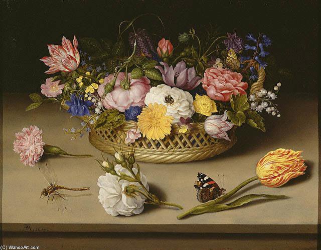 Wikioo.org - The Encyclopedia of Fine Arts - Painting, Artwork by Ambrosius Bosschaert The Younger - Still-life Of Flowers