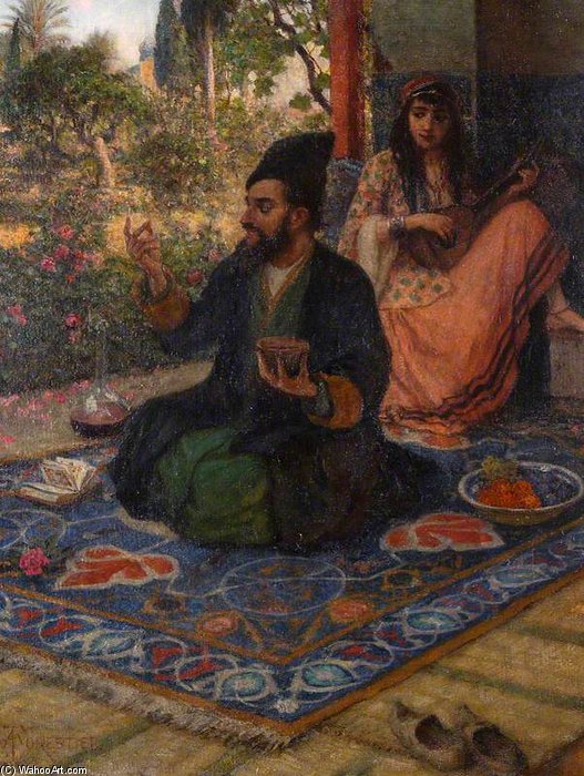 Wikioo.org - Encyklopedia Sztuk Pięknych - Malarstwo, Grafika Amédée Forestier - A Scene From Omar Khayyam